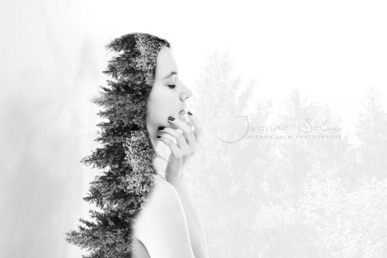 Fotograf Trier Doppelbelichtung Wald Portrait High Key Fotomontage
